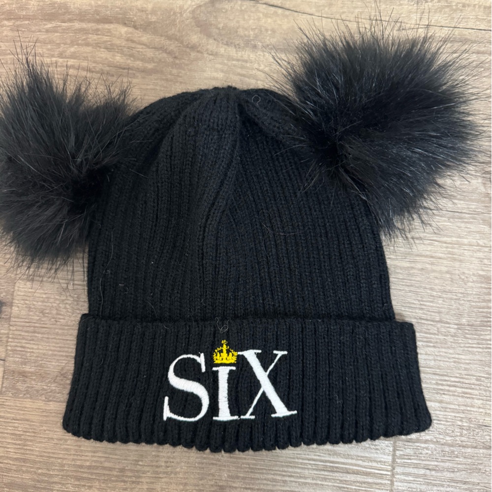 Black Pom Pom Knit Six the musical Beanie